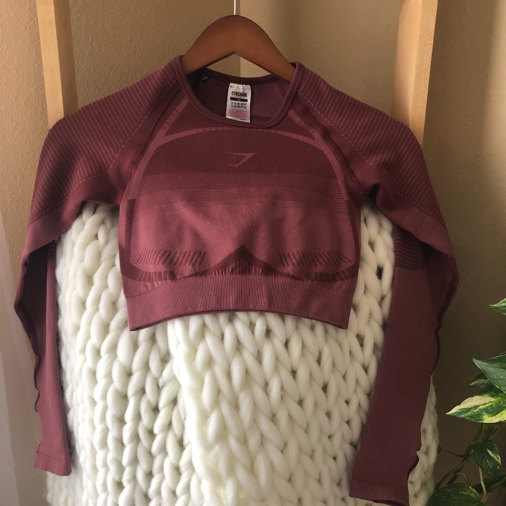 Gymshark Geo Seamless Long Sleeve Crop Top